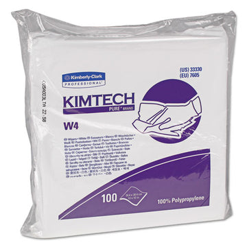 Kimtech™ W4 Critical Task Wipers, Flat Double Bag, 12x12, White, 100-pack, 5 Packs-carton freeshipping - TVN Wholesale